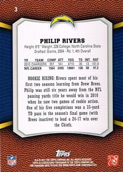 2011 Topps Rising Rookies #3 Philip Rivers Back