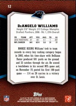 2011 Topps Rising Rookies #12 DeAngelo Williams Back