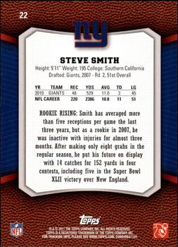 2011 Topps Rising Rookies #22 Steve Smith Back