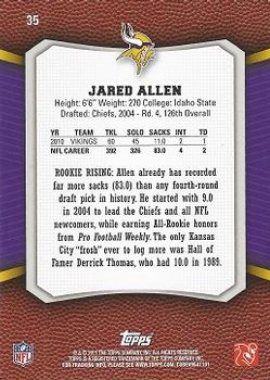 2011 Topps Rising Rookies #35 Jared Allen Back
