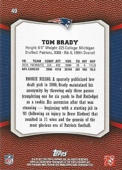 2011 Topps Rising Rookies #40 Tom Brady Back