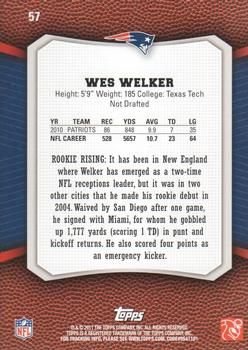 2011 Topps Rising Rookies #57 Wes Welker Back