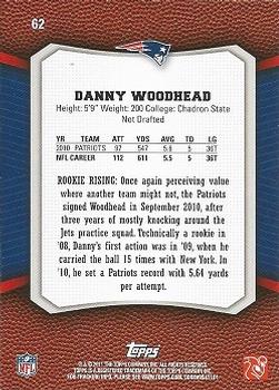 2011 Topps Rising Rookies #62 Danny Woodhead Back