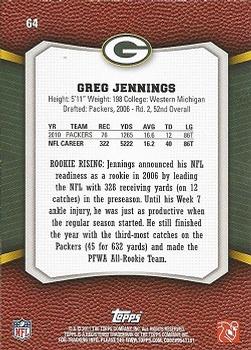 2011 Topps Rising Rookies #64 Greg Jennings Back