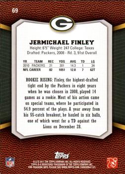 2011 Topps Rising Rookies #69 Jermichael Finley Back