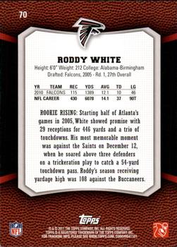 2011 Topps Rising Rookies #70 Roddy White Back