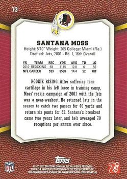 2011 Topps Rising Rookies #73 Santana Moss Back