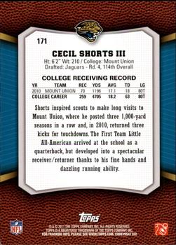 2011 Topps Rising Rookies #171 Cecil Shorts III Back