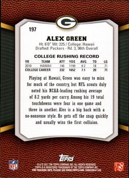 2011 Topps Rising Rookies #197 Alex Green Back