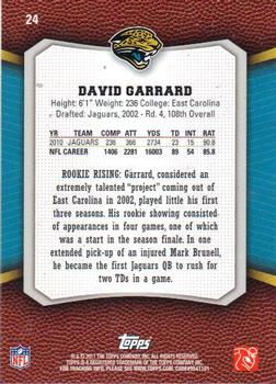 2011 Topps Rising Rookies #24 David Garrard Back