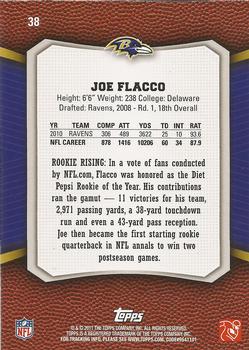 2011 Topps Rising Rookies #38 Joe Flacco Back