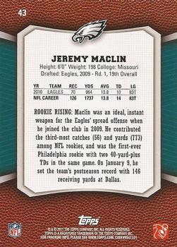 2011 Topps Rising Rookies #43 Jeremy Maclin Back