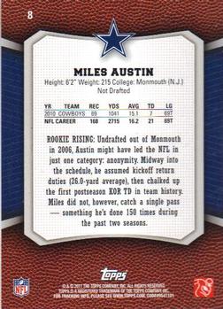 2011 Topps Rising Rookies #8 Miles Austin Back