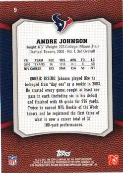 2011 Topps Rising Rookies #9 Andre Johnson Back