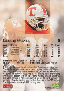 1994 Classic NFL Draft - Gold #5 Charlie Garner Back