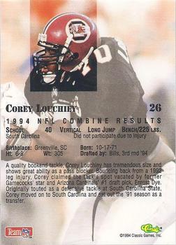 1994 Classic NFL Draft - Gold #26 Corey Louchiey Back