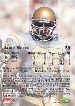 1994 Classic NFL Draft - Gold #28 Jamir Miller Back