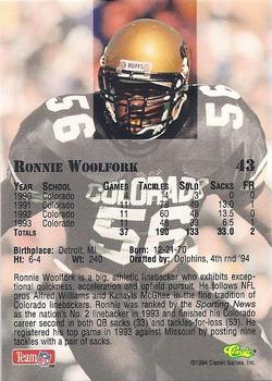 1994 Classic NFL Draft - Gold #43 Ronnie Woolfork Back