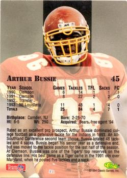 1994 Classic NFL Draft - Gold #45 Arthur Bussie Back