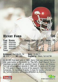 1994 Classic NFL Draft - Gold #56 Henry Ford Back