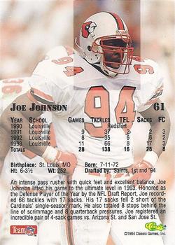1994 Classic NFL Draft - Gold #61 Joe Johnson Back