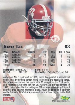 1994 Classic NFL Draft - Gold #63 Kevin Lee Back