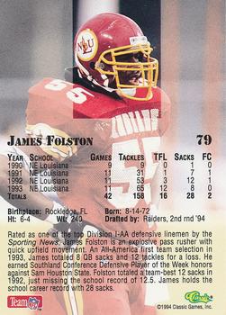 1994 Classic NFL Draft - Gold #79 James Folston Back