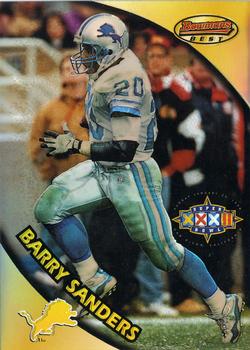 1997-98 Bowman's Best Super Bowl Jumbos - Refractors #2 Barry Sanders Front
