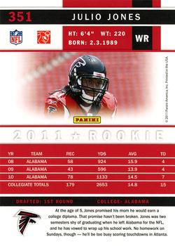 2011 Score #351 Julio Jones Back