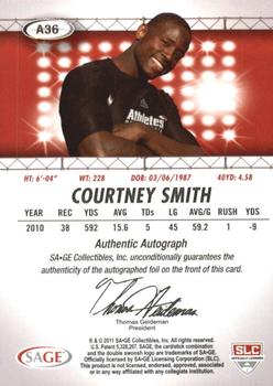 2011 SAGE HIT - Autographs Gold #36 Courtney Smith Back