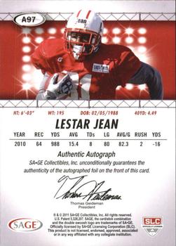 2011 SAGE HIT - Autographs Gold #97 Lestar Jean Back