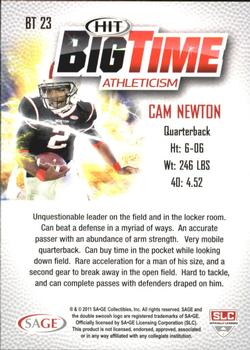 2011 SAGE HIT - Big Time #BT23 Cam Newton Back