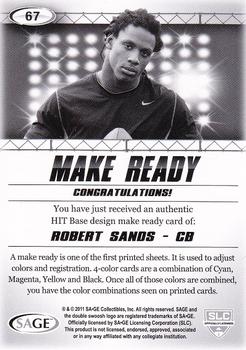 2011 SAGE HIT - Make Ready Black #67 Robert Sands Back