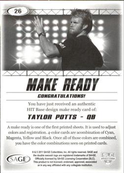 2011 SAGE HIT - Make Ready Cyan #26 Taylor Potts Back
