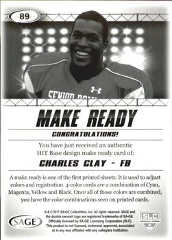2011 SAGE HIT - Make Ready Cyan #89 Charles Clay Back