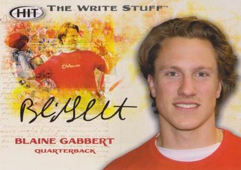 2011 SAGE HIT - Write Stuff #WS3 Blaine Gabbert Front