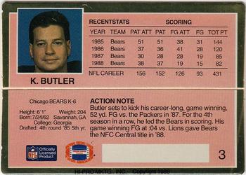1989 Action Packed Test #3 Kevin Butler Back