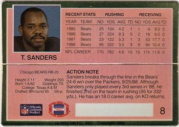 1989 Action Packed Test #8 Thomas Sanders Back
