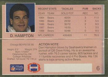 1989 Action Packed Test #6 Dan Hampton Back