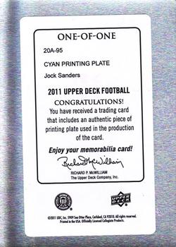 2011 Upper Deck - 20th Anniversary Printing Plates Cyan #20A-95 Jock Sanders Back