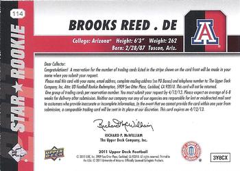 2011 Upper Deck - 25 Stripe #114 Brooks Reed Back