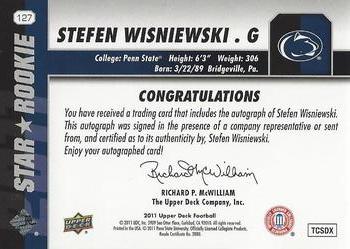 2011 Upper Deck - Rookie Autographs #127 Stefen Wisniewski Back