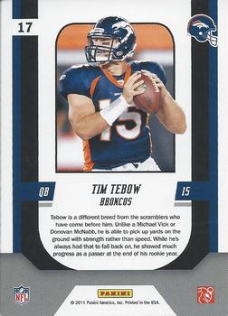 2011 Score - Complete Players #17 Tim Tebow Back