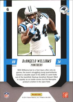 2011 Score - Complete Players #6 DeAngelo Williams Back