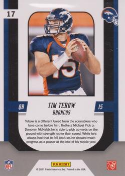 2011 Score - Complete Players Glossy #17 Tim Tebow Back