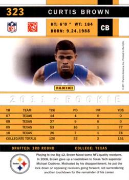 2011 Score - End Zone #323 Curtis Brown Back