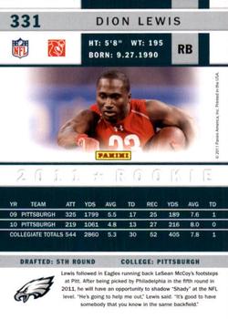 2011 Score - End Zone #331 Dion Lewis Back