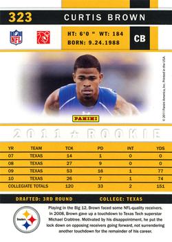 2011 Score - Glossy #323 Curtis Brown Back