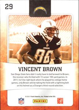 2011 Score - Hot Rookies #29 Vincent Brown Back