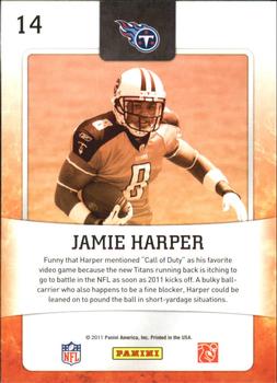 2011 Score - Hot Rookies Glossy #14 Jamie Harper Back
